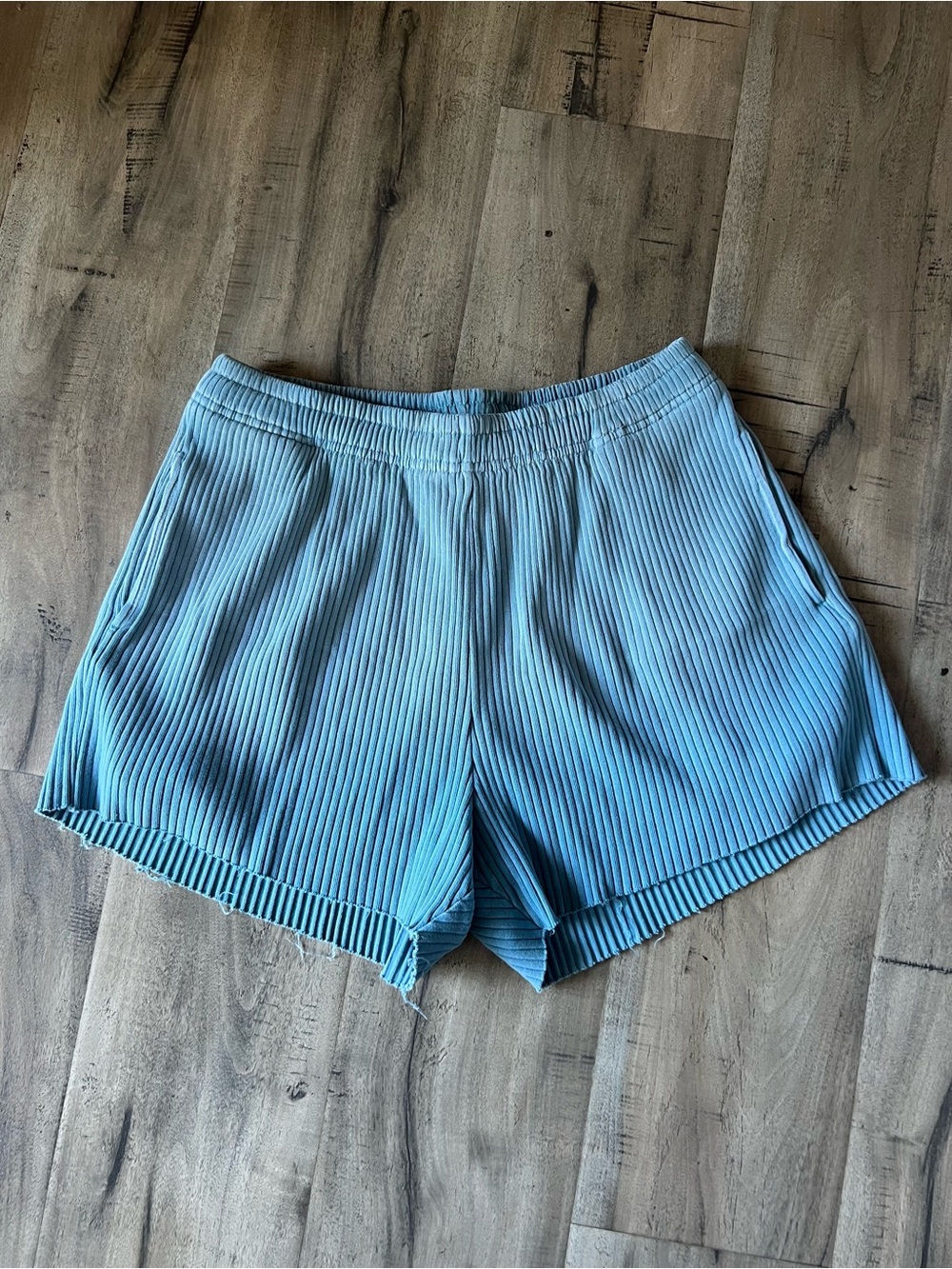 Madhappy Light Blue Ribbed Athletic Shorts